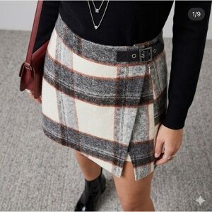 Free People Plaid Wool Alpaca Edgy Grunge Punk Heritage Mini Skirt Academia 2